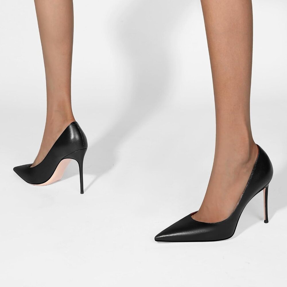 ⚡Women's Black High Heel Pumps Elegant Stiletto Heels with Cushioned Insole - Picture 7 of 8